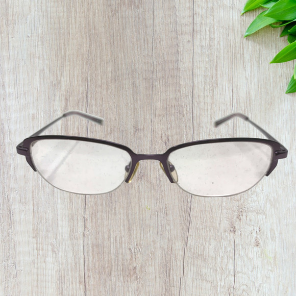 Anne Klein Purple Cat Eye Half Rim Eyeglasses Frames Only AK9115 560 50-16-135 - Picture 2 of 10